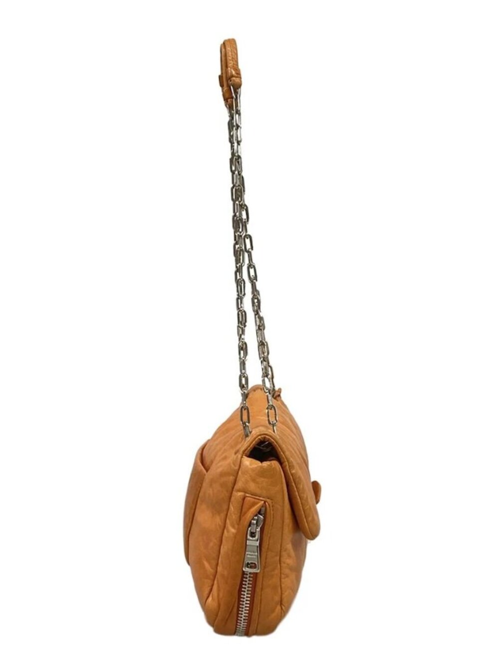 PRADA Nappa Bomber BR5024 Orange Leather Shoulder Bag - Picture 2 of 15